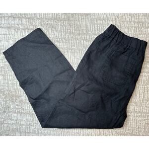 Quince Black Linen Straight Leg Pants
